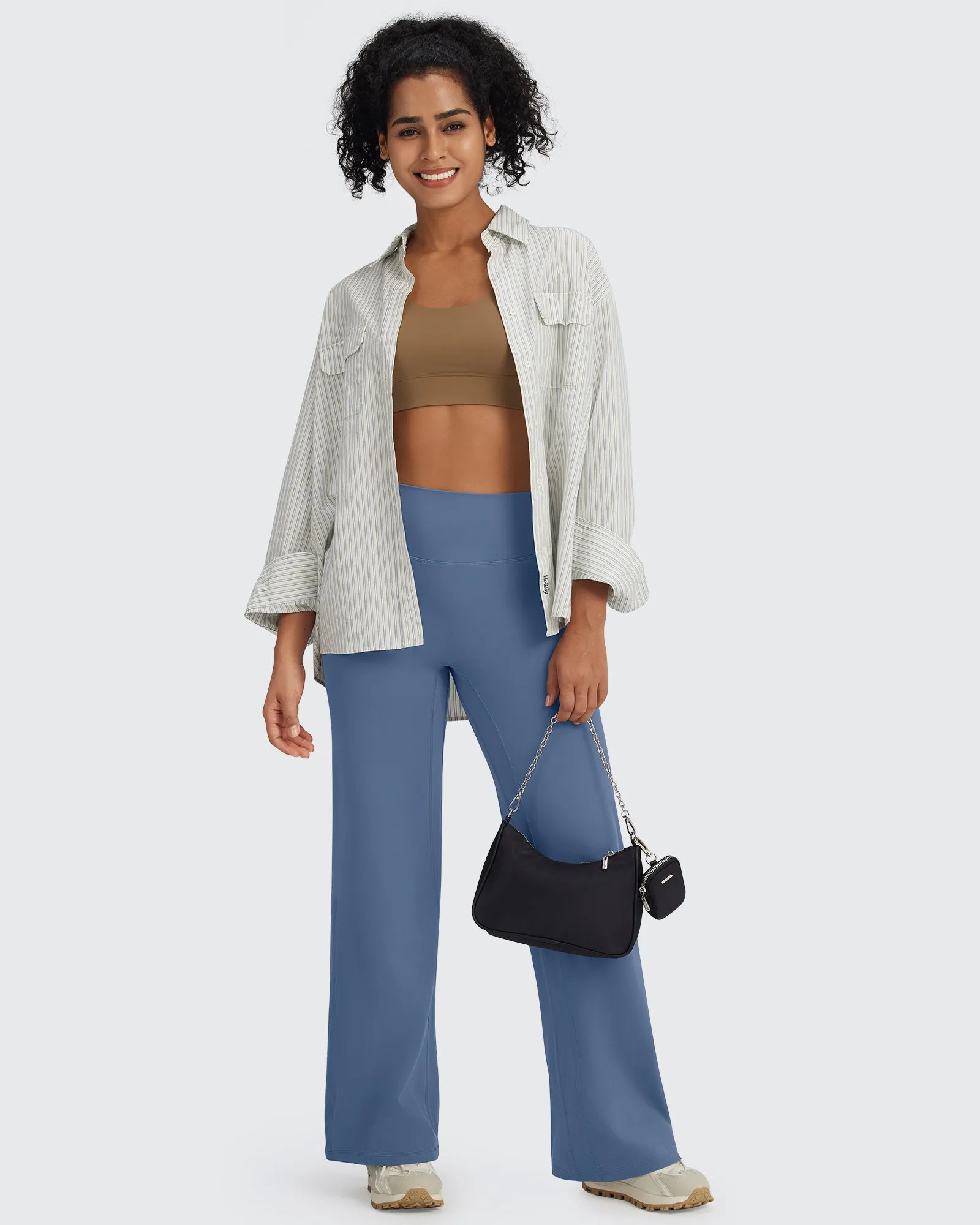 G4Free - BareFeel Wide Leg High-Waisted Pants Petite -GF24J247FA-S
