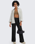 G4Free - BareFeel Wide Leg High-Waisted Pants Regular -GF24J248GA-S