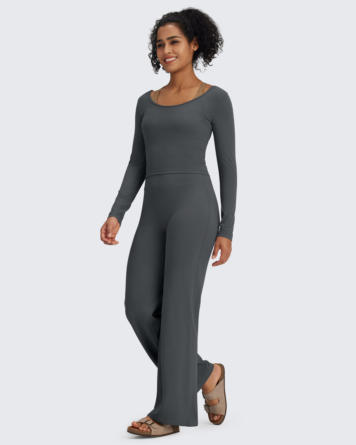 G4Free - BareFeel Wide Leg High-Waisted Pants Regular -GF24J248GA-S