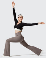 G4Free - Barefeel Fleece Lined High Waist Flare Yoga Leggings -GF25A703AA-S