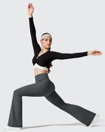 G4Free - Barefeel Fleece Lined High Waist Flare Yoga Leggings -GF25A703AA-S