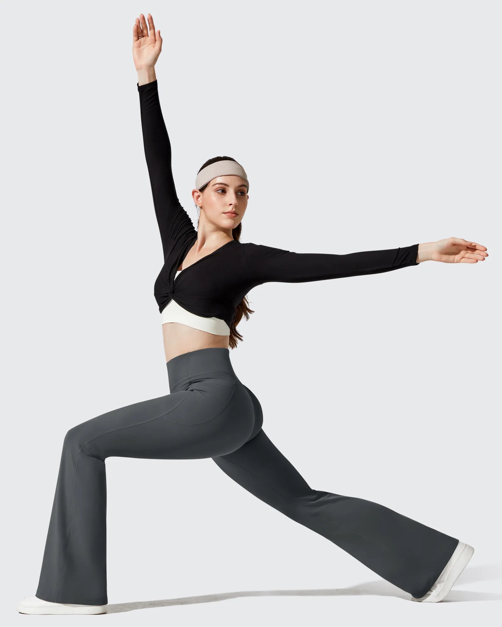 G4Free - Barefeel Fleece Lined High Waist Flare Yoga Leggings -GF25A703AA-S