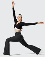 G4Free - Barefeel Fleece Lined High Waist Flare Yoga Leggings -GF25A703AA-S