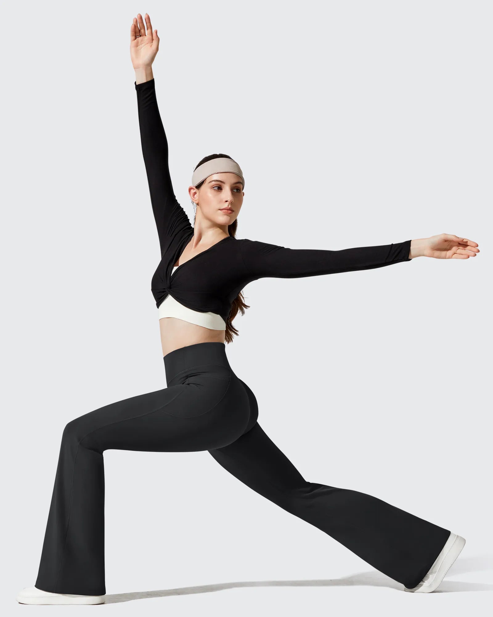 G4Free - Barefeel Fleece Lined High Waist Flare Yoga Leggings -GF25A703AA-S