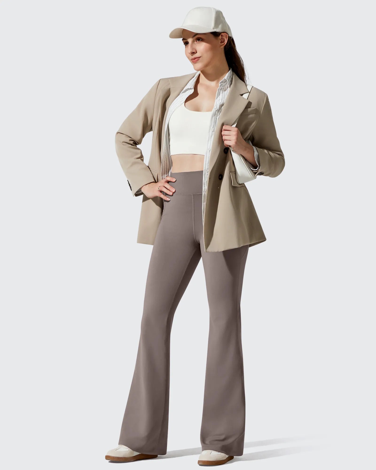 G4Free - Barefeel Fleece Lined High Waist Flare Yoga Leggings -GF25A703AA-S
