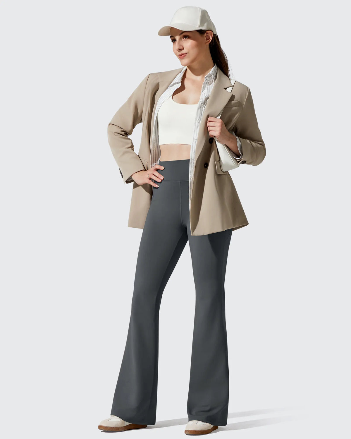 G4Free - Barefeel Fleece Lined High Waist Flare Yoga Leggings -GF25A703AA-S