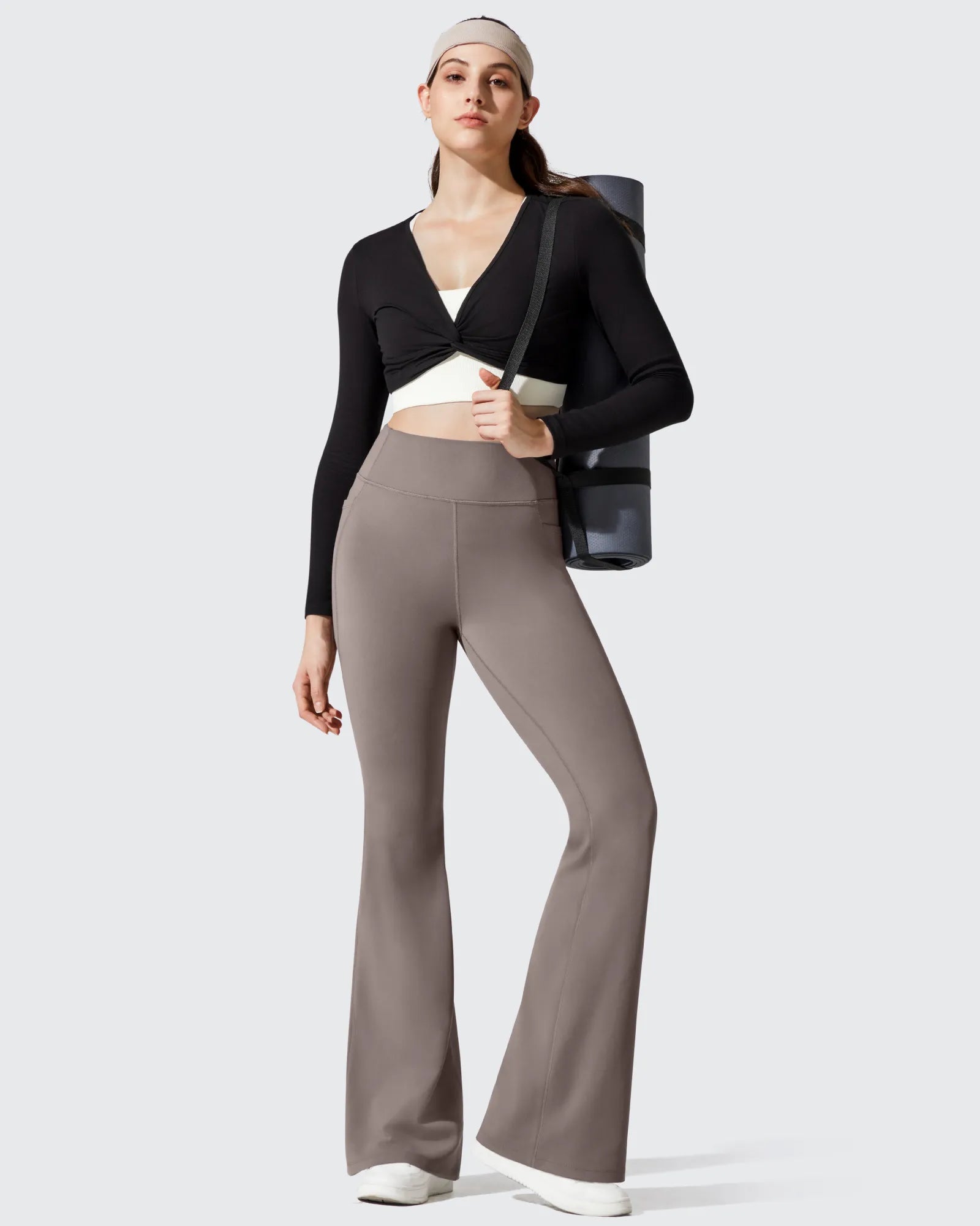 G4Free - Barefeel Fleece Lined High Waist Flare Yoga Leggings -GF25A703AA-S