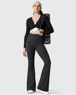 G4Free - Barefeel Fleece Lined High Waist Flare Yoga Leggings -GF25A703AA-S
