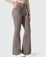 G4Free - Barefeel Fleece Lined High Waist Flare Yoga Leggings -GF25A703AA-S