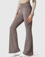 G4Free - Barefeel Fleece Lined High Waist Flare Yoga Leggings -GF25A703AA-S