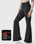 G4Free - Barefeel Fleece Lined High Waist Flare Yoga Leggings -GF25A703AA-S