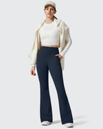 G4Free - Barefeel Fleece Lined Pockets Flare Yoga Pants -GF25A631EA-S
