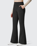 G4Free - Barefeel Fleece Lined Pockets Flare Yoga Pants -GF25A631EA-S