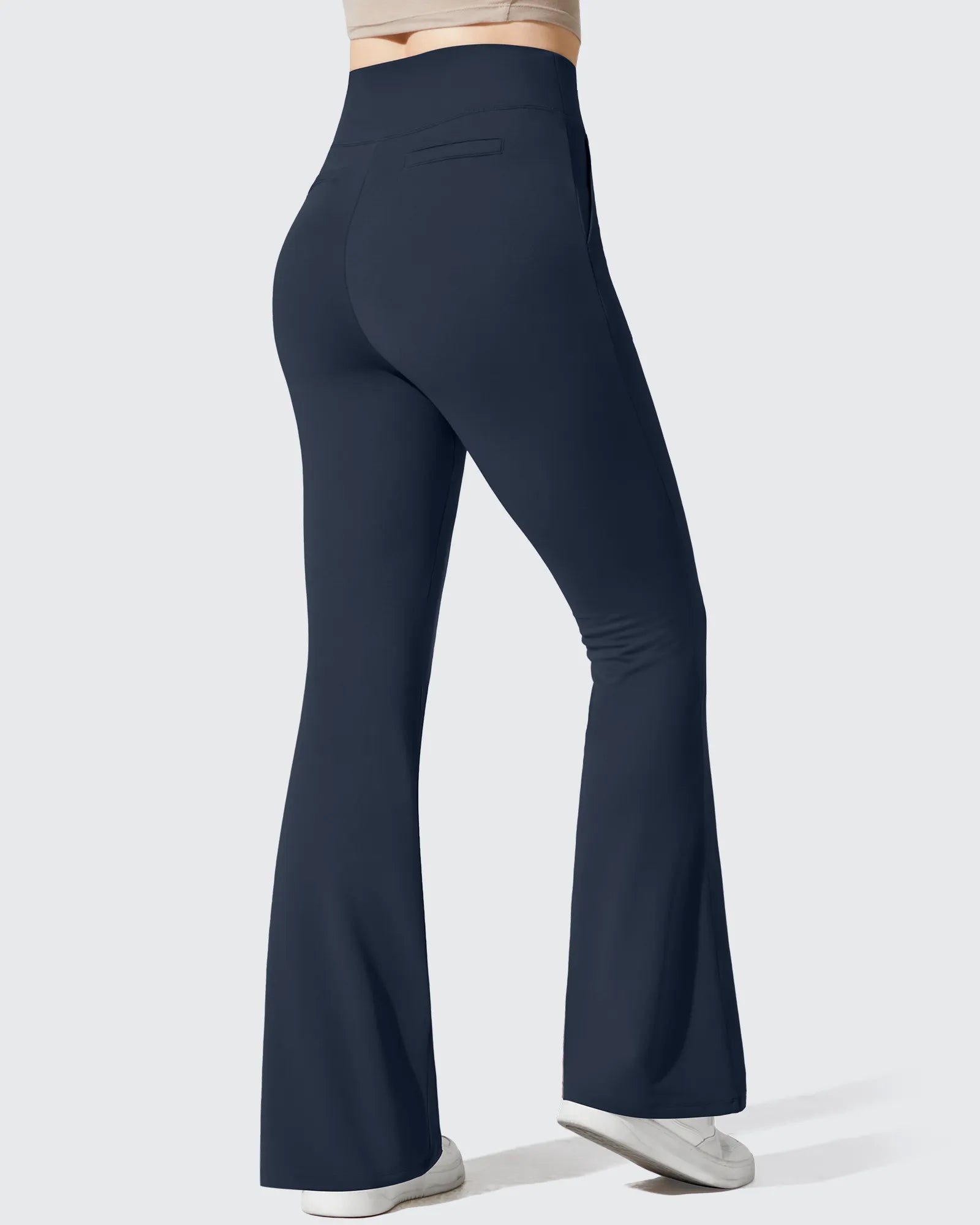 G4Free - Barefeel Fleece Lined Pockets Flare Yoga Pants -GF25A631EA-S