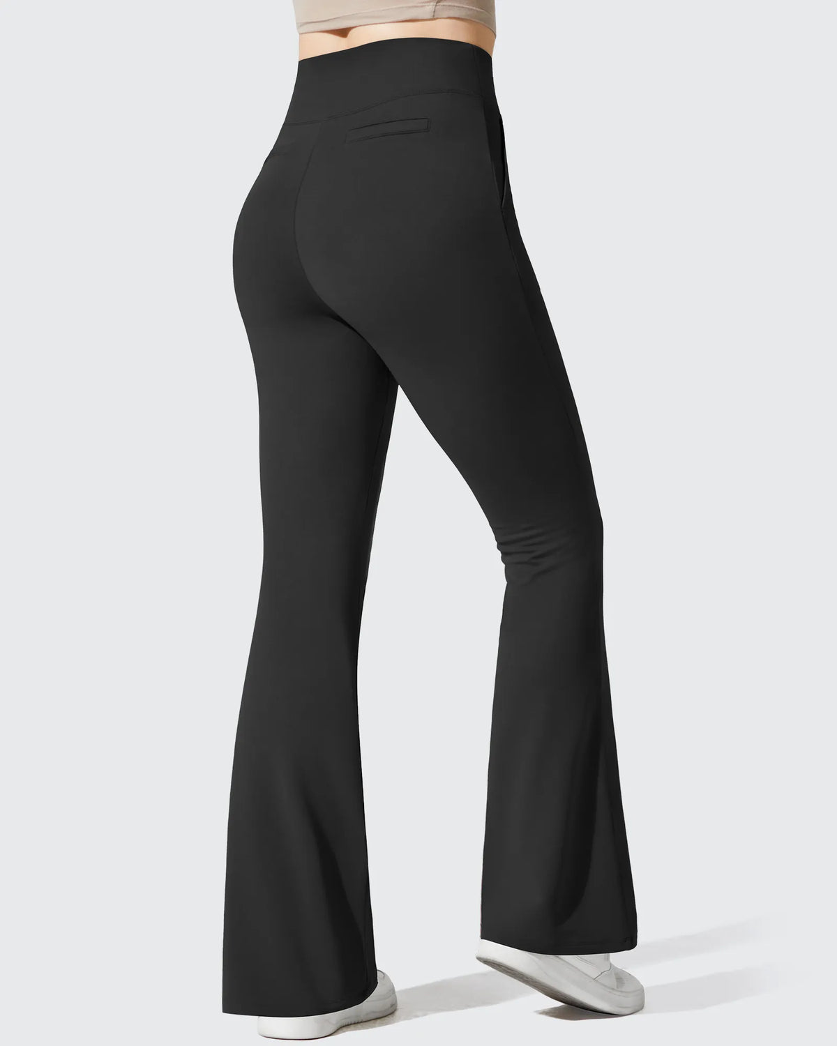 G4Free - Barefeel Fleece Lined Pockets Flare Yoga Pants -GF25A631EA-S