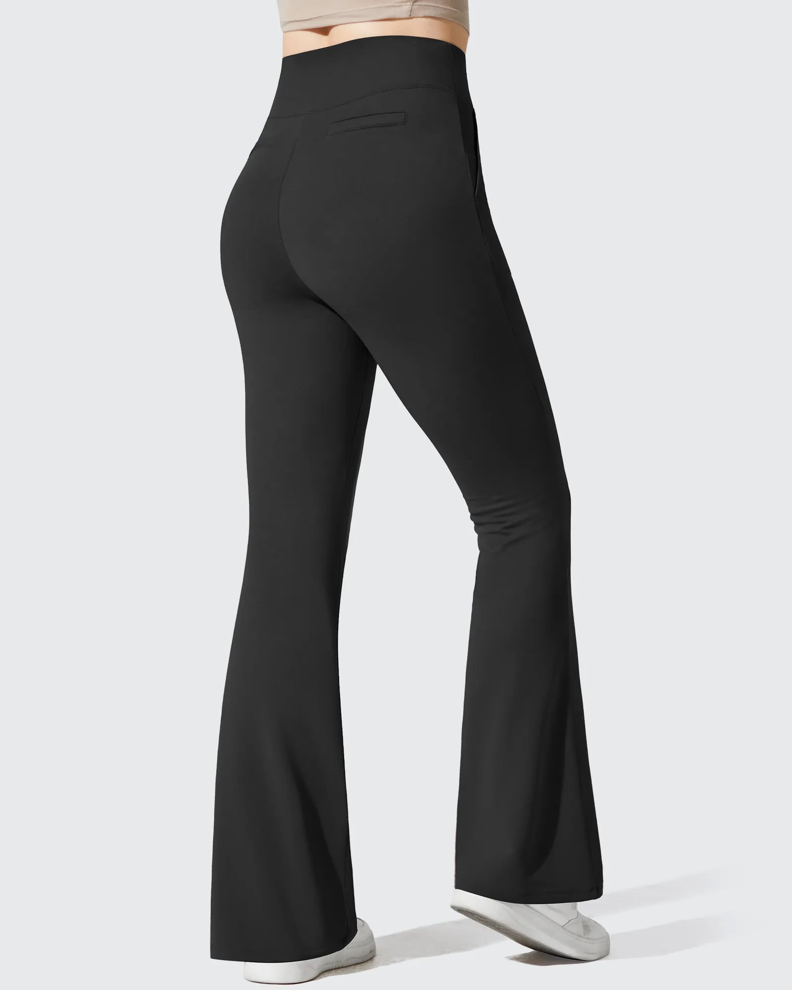 G4Free - Barefeel Fleece Lined Pockets Flare Yoga Pants -GF25A631EA-S