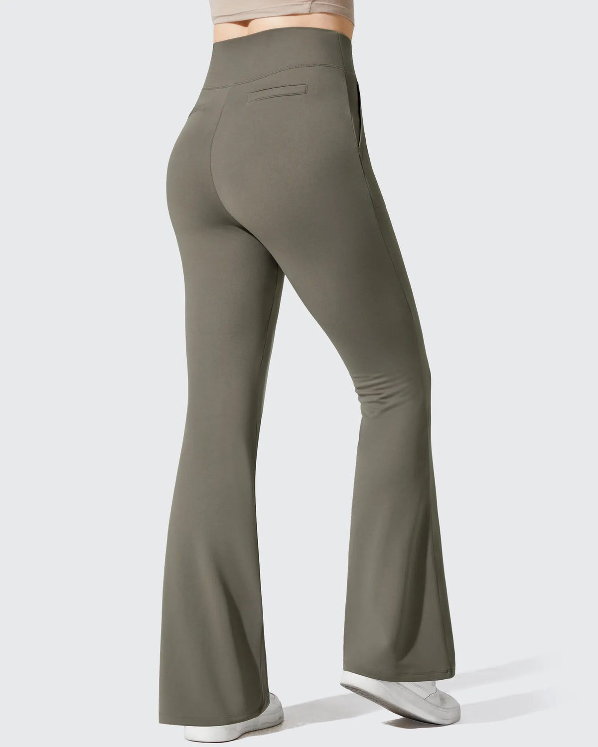 G4Free - Barefeel Fleece Lined Pockets Flare Yoga Pants -GF25A631EA-S
