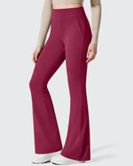 G4Free - Barefeel Fleece Lined Pockets Flare Yoga Pants -GF25A631EA-S