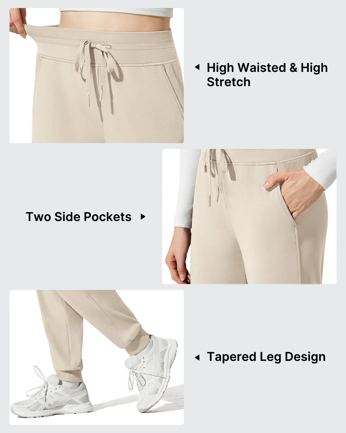 G4Free - Barefeel Fleece Lined Tapered Leg Drawstring Joggers -GF25D716AA-S