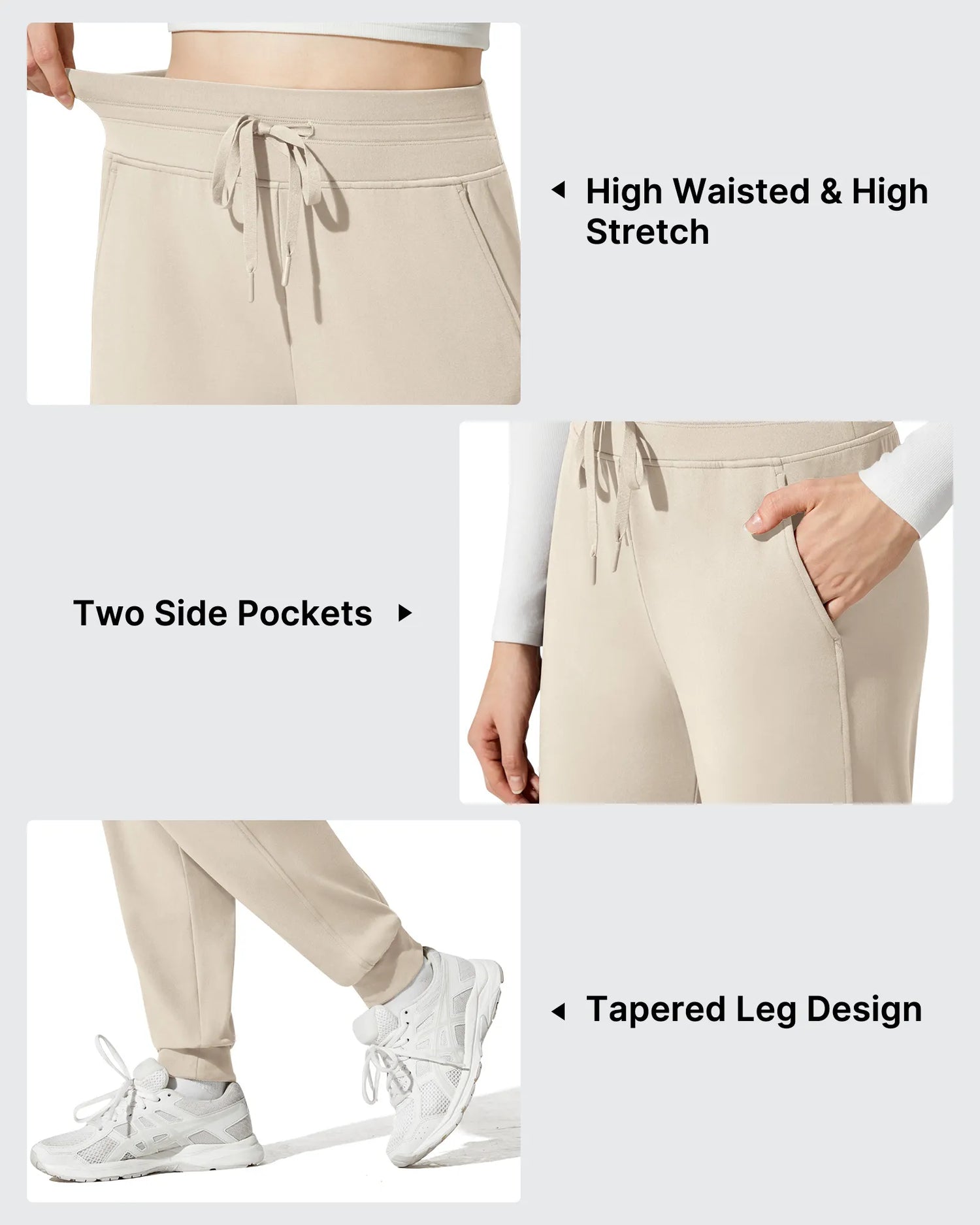G4Free - Barefeel Fleece Lined Tapered Leg Drawstring Joggers -GF25D716AA-S