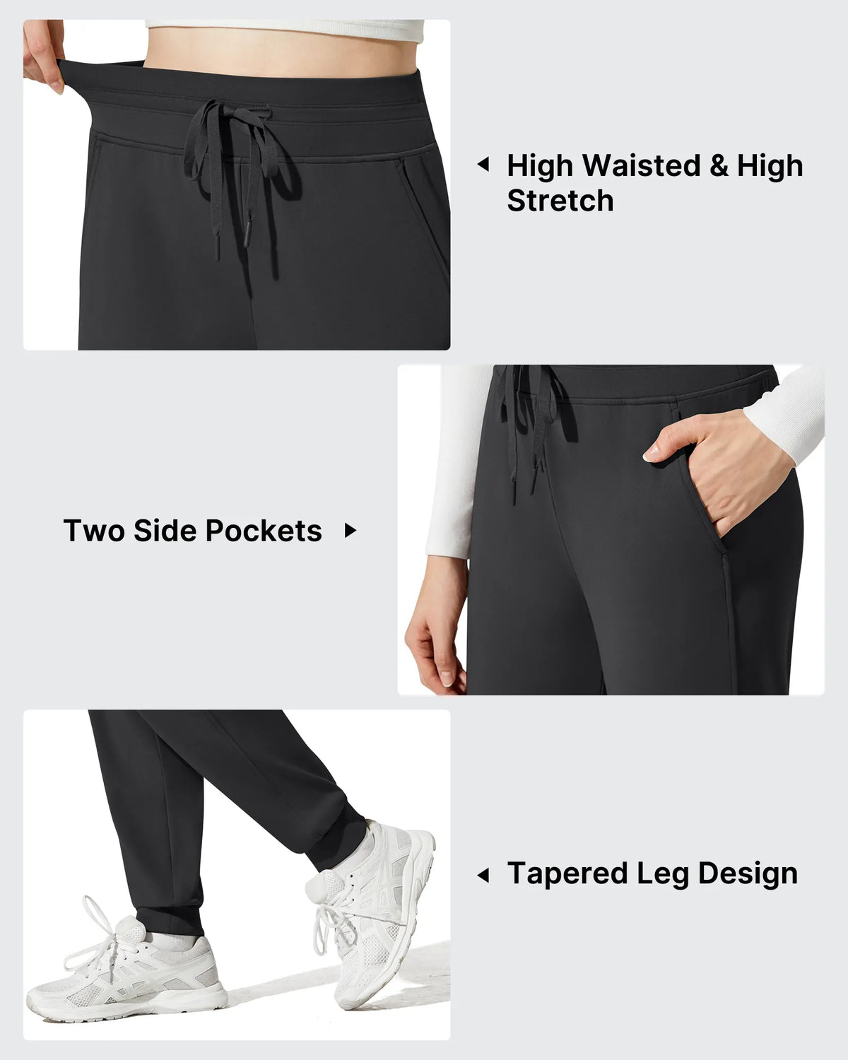 G4Free - Barefeel Fleece Lined Tapered Leg Drawstring Joggers -GF25D716AA-S
