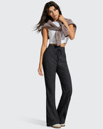 G4Free - Breezeline Flare Pockets High Waist Drawstring Leggings -GF25A666AA-S