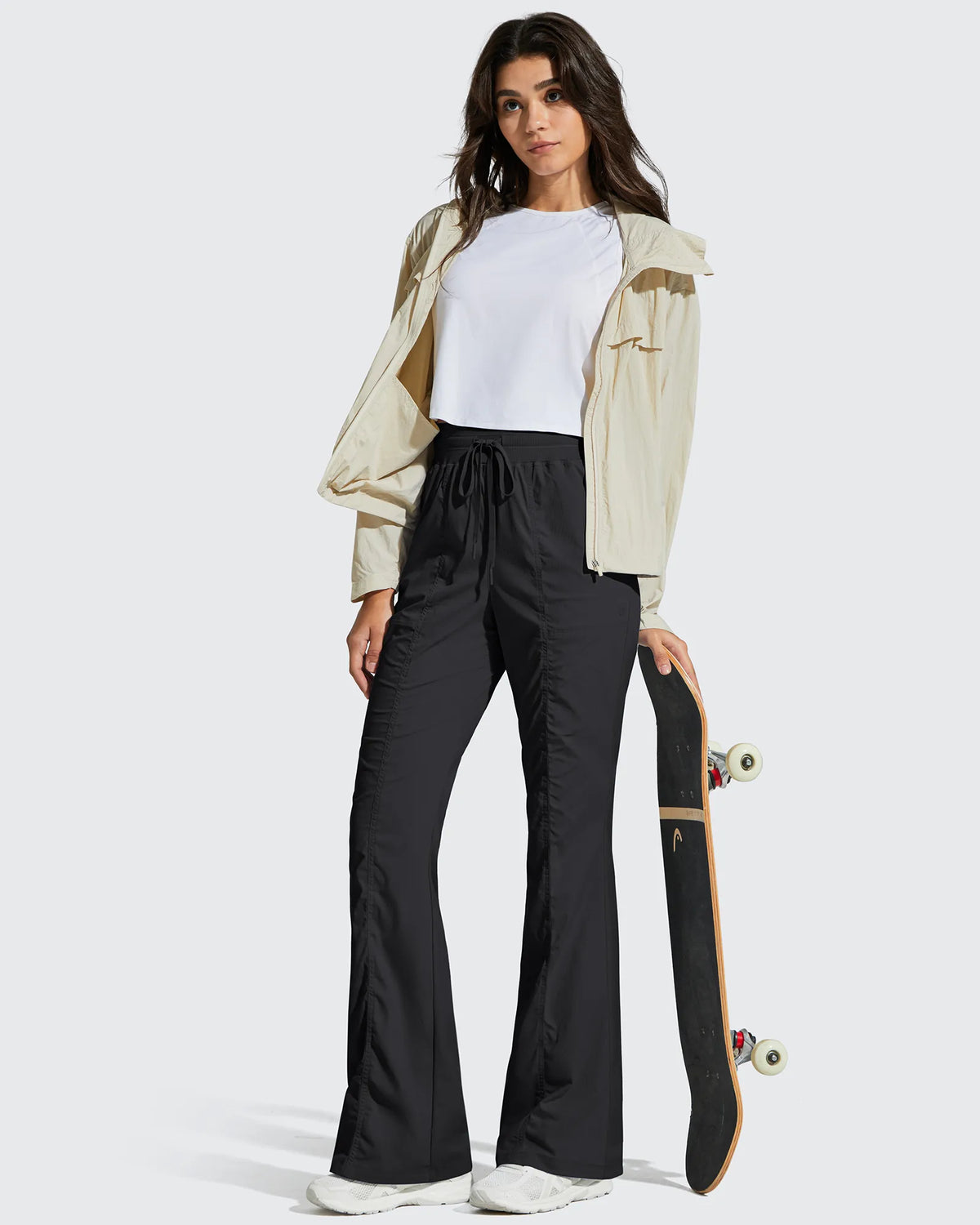 G4Free - Breezeline Flare Pockets High Waist Drawstring Leggings -GF25A666AA-S