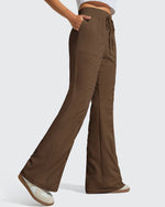 G4Free - Breezeline Flare Pockets High Waist Drawstring Leggings -GF25A666AA-S
