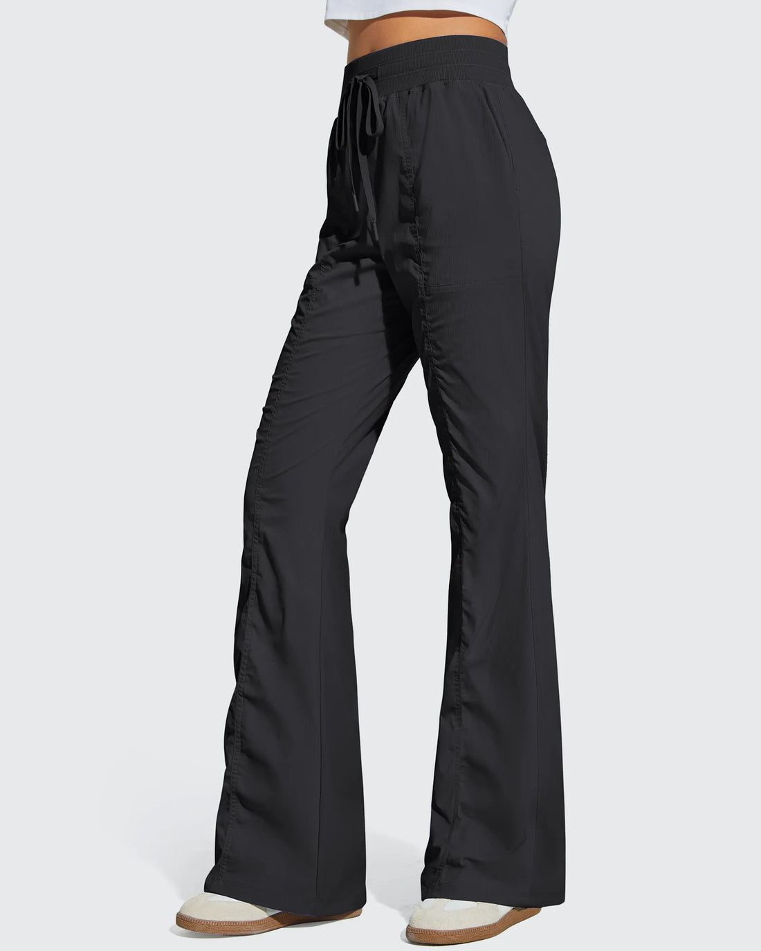 G4Free - Breezeline Flare Pockets High Waist Drawstring Leggings -GF25A666AA-S