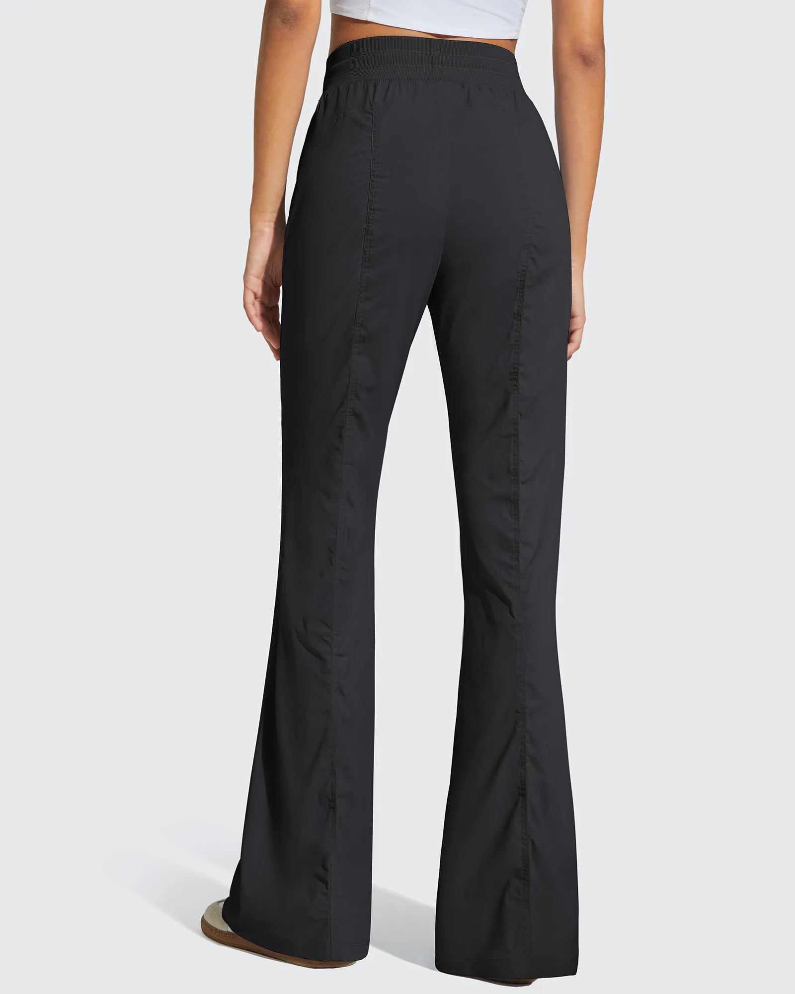 G4Free - Breezeline Flare Pockets High Waist Drawstring Leggings -GF25A666AA-S