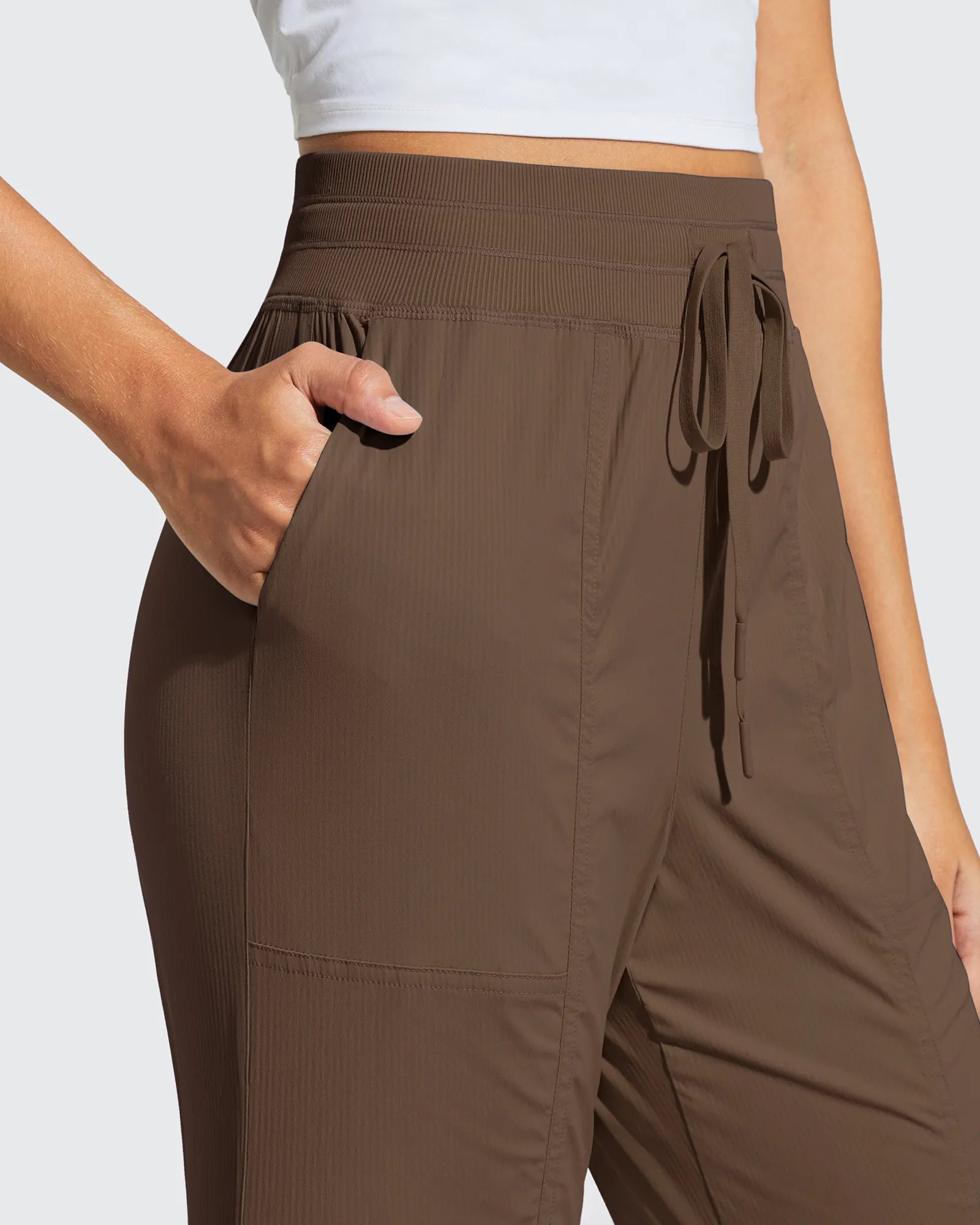 G4Free - Breezeline Flare Pockets High Waist Drawstring Leggings -GF25A666AA-S