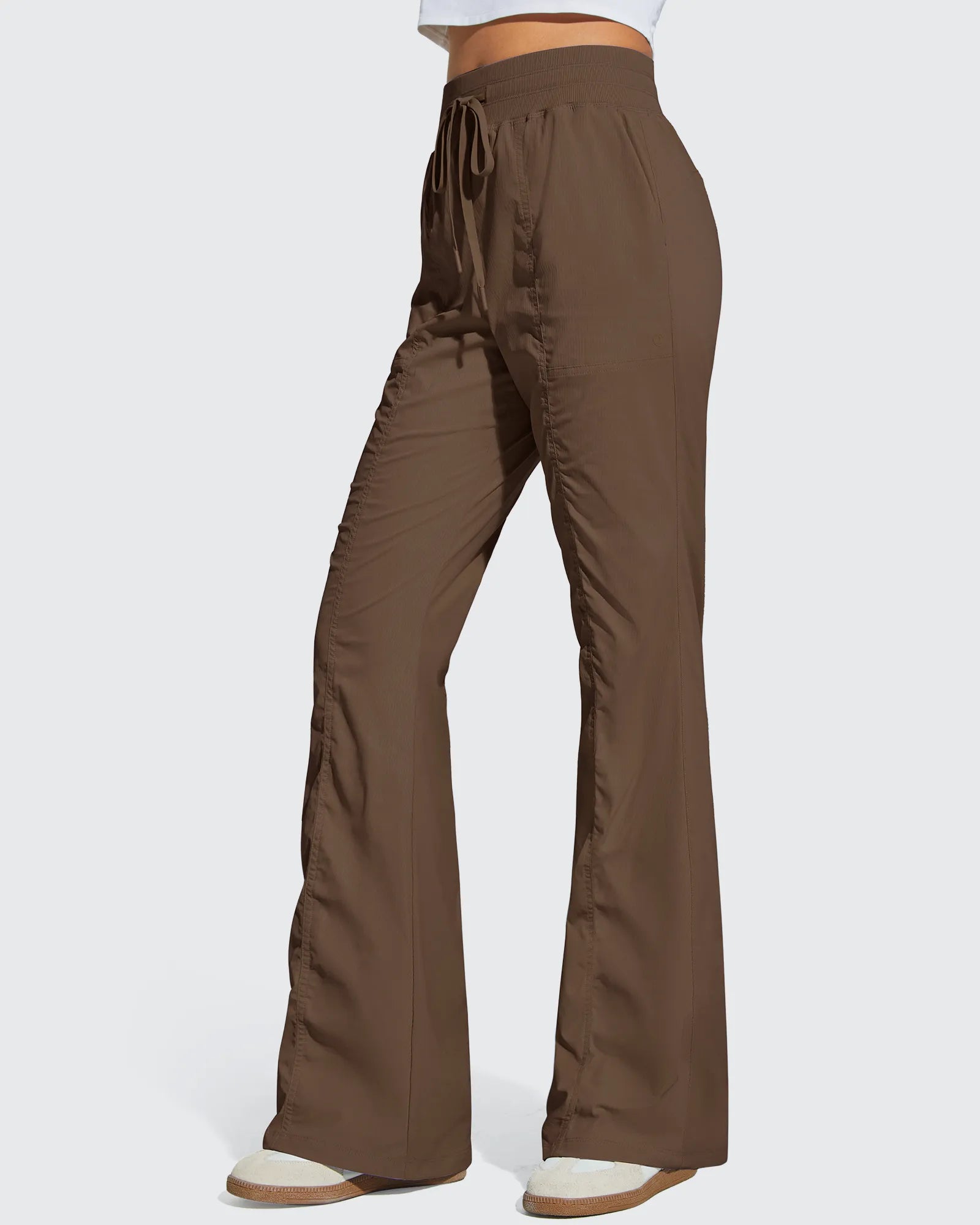 G4Free - Breezeline Flare Pockets High Waist Drawstring Leggings -GF25A666BA-S
