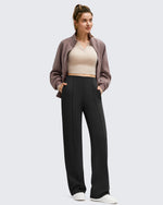 G4Free - Business Front Pleats Wide Leg Fleece Lined Pants -GF25J619AA-S