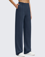 G4Free - Business Front Pleats Wide Leg Fleece Lined Pants -GF25J619AA-S