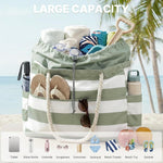 G4Free - Canvas Waterproof Sandproof Large Beach Tote Bags -TN25B597A