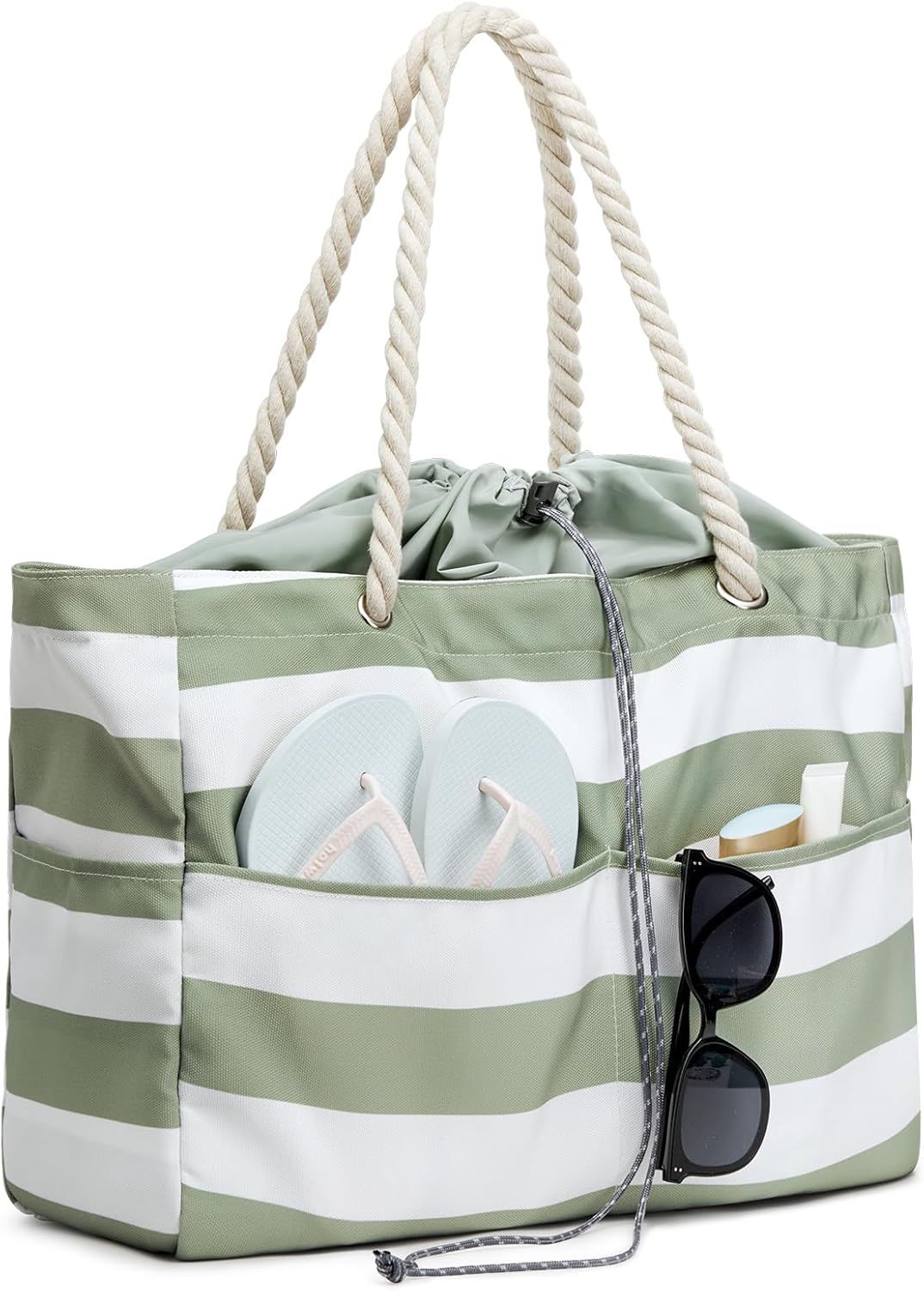 G4Free - Canvas Waterproof Sandproof Large Beach Tote Bags -TN25B597A