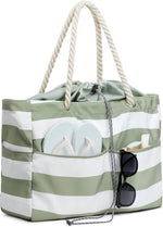 G4Free - Canvas Waterproof Sandproof Large Beach Tote Bags -TN25B597A