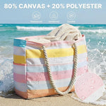 G4Free - Canvas Waterproof Sandproof Large Beach Tote Bags -TN25B597A