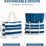 G4Free - Canvas Waterproof Sandproof Large Beach Tote Bags -TN25B597A