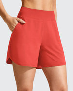G4Free - Chillwhisp Built-in Brief Liner High Waist Athletic Shorts -GF26E710AA-S