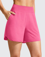 G4Free - Chillwhisp Built-in Brief Liner High Waist Athletic Shorts -GF26E710AA-S