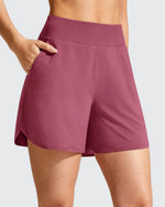 G4Free - Chillwhisp Built-in Brief Liner High Waist Athletic Shorts -GF26E710AA-S