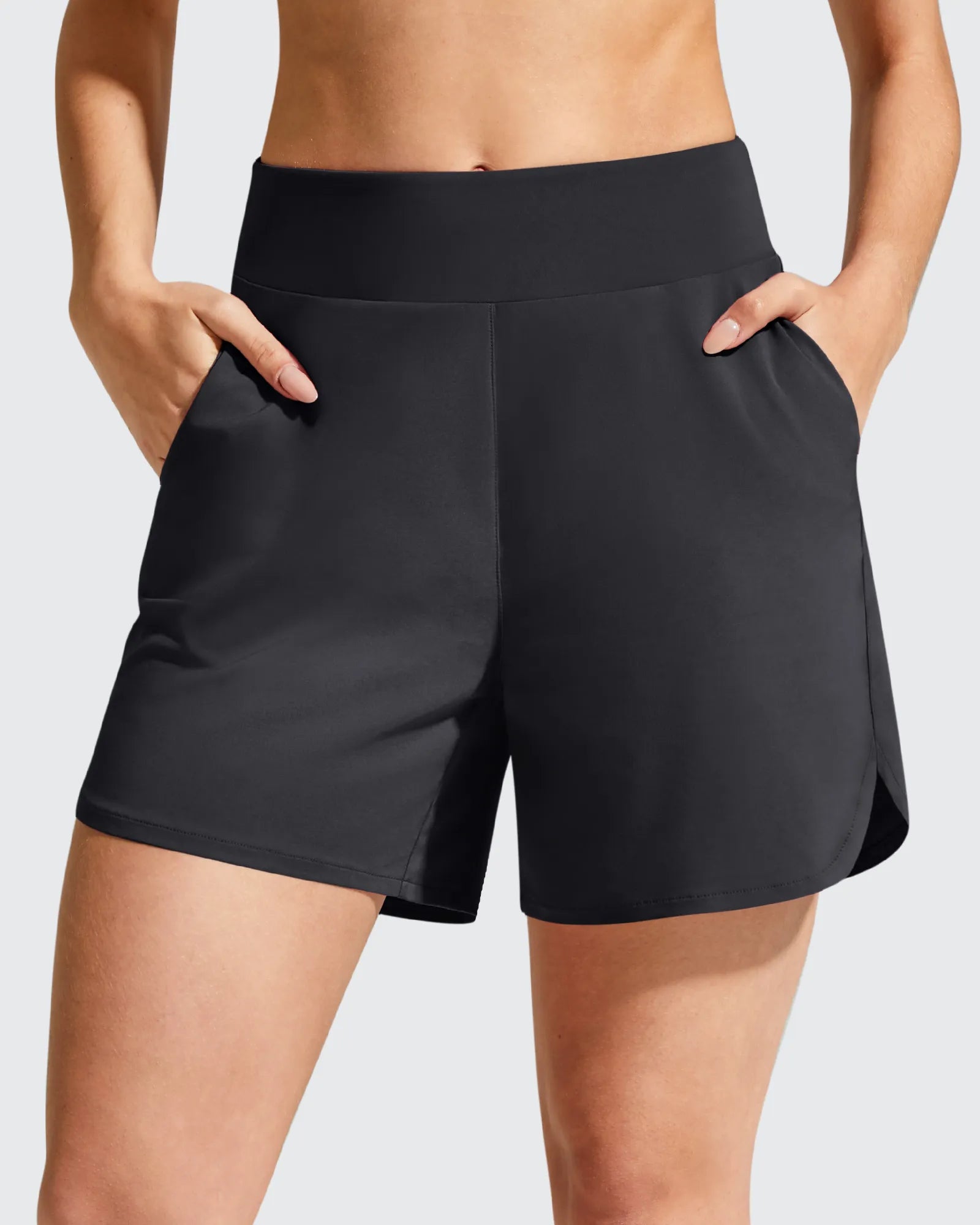 G4Free - Chillwhisp Built-in Brief Liner High Waist Athletic Shorts -GF26E710AA-S