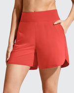 G4Free - Chillwhisp Built-in Brief Liner High Waist Athletic Shorts -GF26E710AA-S