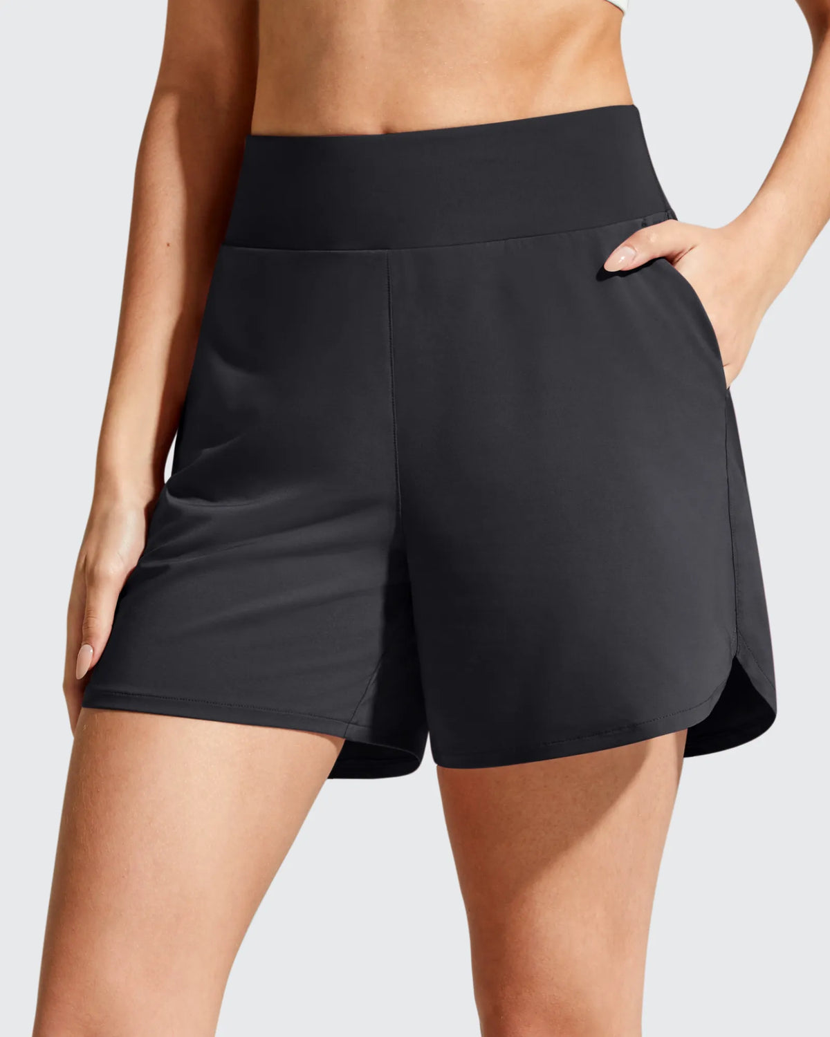 G4Free - Chillwhisp Built-in Brief Liner High Waist Athletic Shorts -GF26E710AA-S