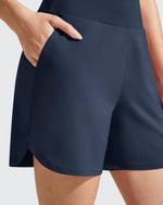 G4Free - Chillwhisp Built-in Brief Liner High Waist Athletic Shorts -GF26E710CA-S
