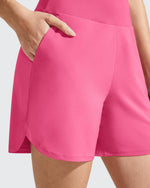 G4Free - Chillwhisp Built-in Brief Liner High Waist Athletic Shorts -GF26E710FA-S