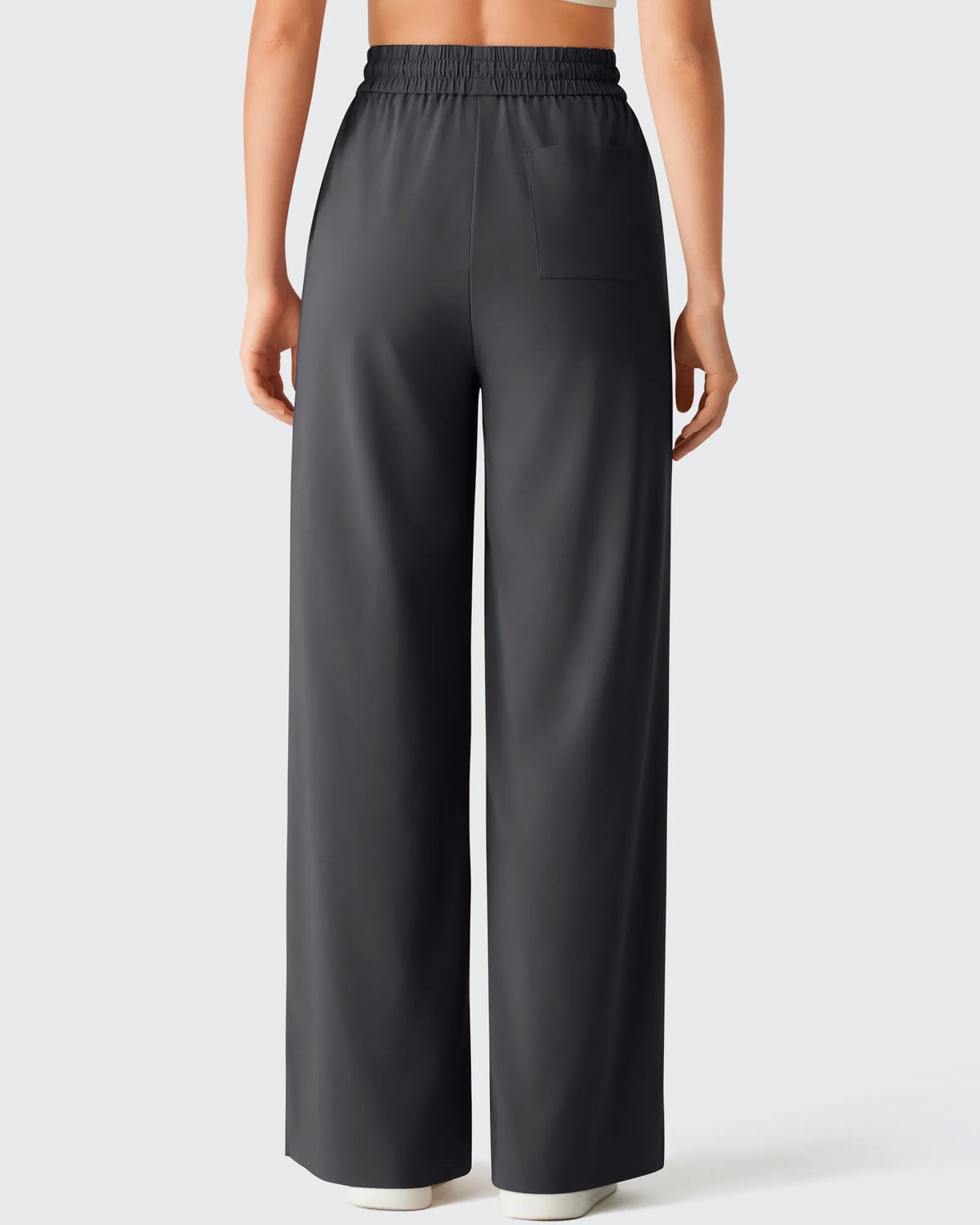 G4Free - Chillwhisp Drawstring Side Slit Flowy Palazzo Wide Leg Pants -GF26J855A001A-S
