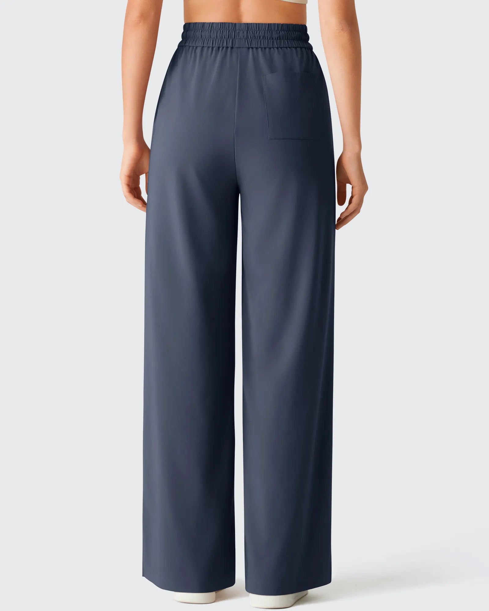 G4Free - Chillwhisp Drawstring Side Slit Flowy Palazzo Wide Leg Pants -GF26J855A001A-S