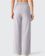 G4Free - Chillwhisp Drawstring Side Slit Flowy Palazzo Wide Leg Pants -GF26J855A001A-S